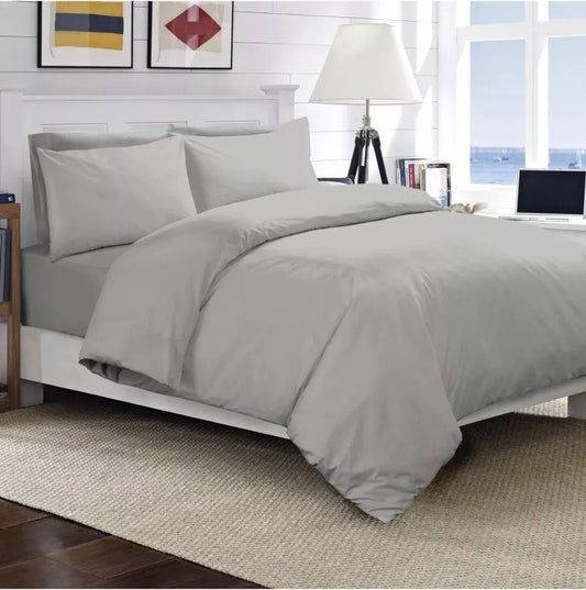Luxury Complete Plain Super Soft Bedding Set - Quilt Cover and Duvet Cover (Four Piece) gypsy bedding bedsheets soft flat weave Plain black breathable duvet set